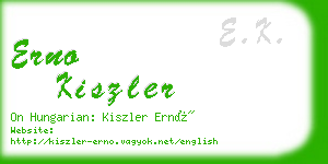 erno kiszler business card